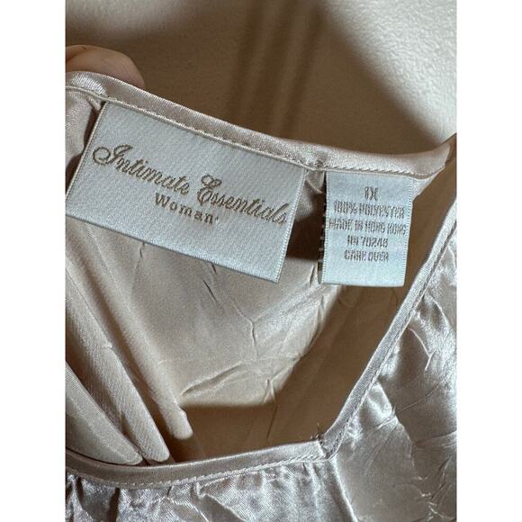 Vintage Crinkle Satin Spaghetti Strap Slip Midi Dress 90s Y2K Plus Size 1X - Picture 3 of 8